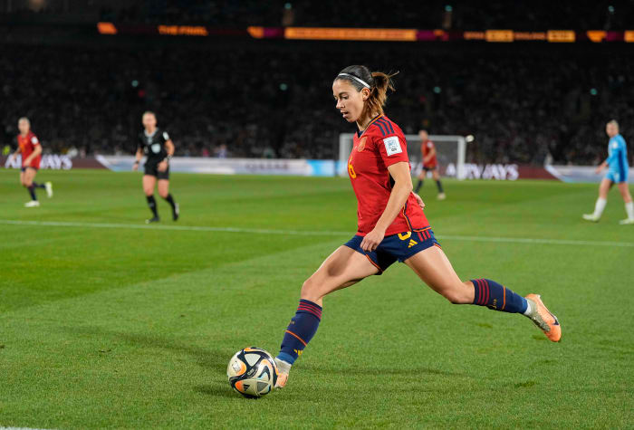 Aitana Bonmati pictured playing for Spain in the 2023 FIFA Women's World Cup final